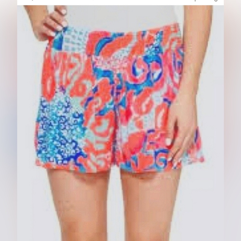 Lilly Pulitzer I’m So Jelly Kat Shorts in Coral Reef Stretchy Pull On Size Small